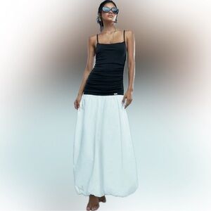 NWT Black and White Casual Women's Color Block Bubble
Hem Long Cami Maxi Dress